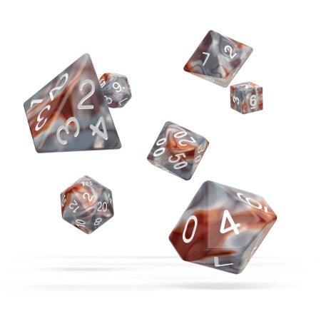 Oakie Doakie Dice: Polyhedral RPG Set Gemidice - Silver-Rust (7ct) - Boardlandia