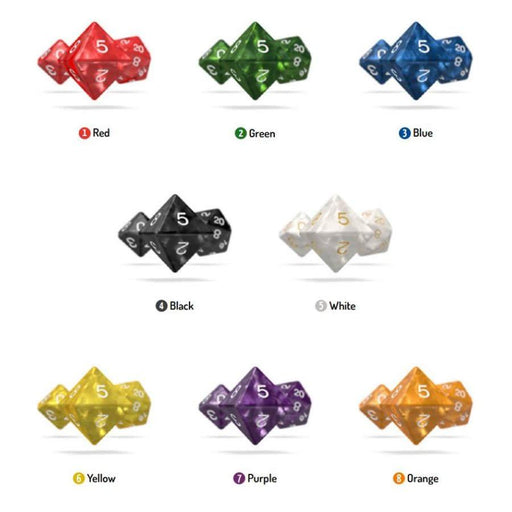 Oakie Doakie Dice - Polyhedral RPG Set - Marble White - Boardlandia
