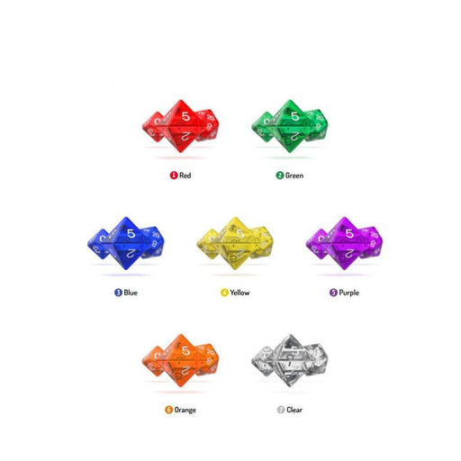 Oakie Doakie Dice - Polyhedral RPG Set - Translucent Orange - Boardlandia