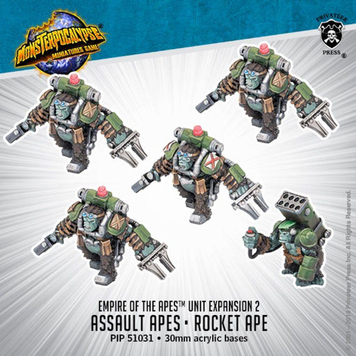 Monsterpocalypse: Empire of the Apes Unit - Assault Apes and Rocket Ape - Boardlandia