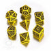 Celtic 3D Dice Set (7) Yellow And Black - Boardlandia