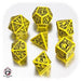 Steampunk Dice Set (7) Yellow And Black - Boardlandia