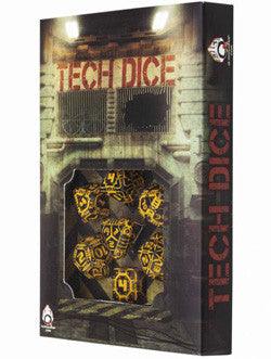 Tech Dice Set (7) Black-Orange - Boardlandia