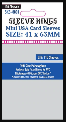 Sleeve Kings Mini USA Card Sleeves (41x63mm) - 110 Pack - Boardlandia