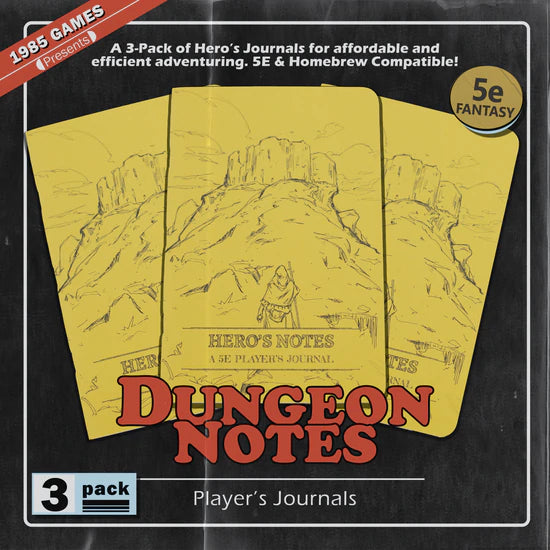 Dungeon Notes Hero's Journals 3 Pack - Yellow - Boardlandia