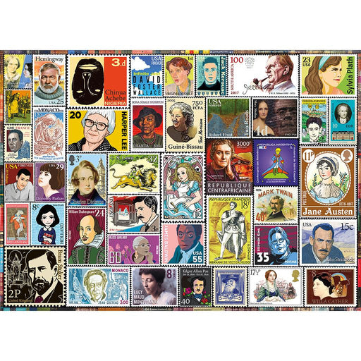 1000 Piece Author Stamps Puzzle - Boardlandia