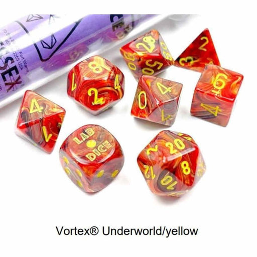 7ct Lab Dice (Series 5) - Vortex underworld/Yellow - Boardlandia