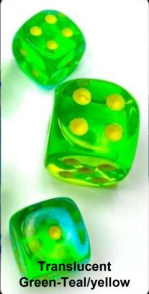 7CT Polyhedral Set - Gemini Translucent Green-Teal/Yellow - Boardlandia