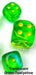 16MM 12CT D6 Block - Gemini Translucent Green-Teal/Yellow - Boardlandia