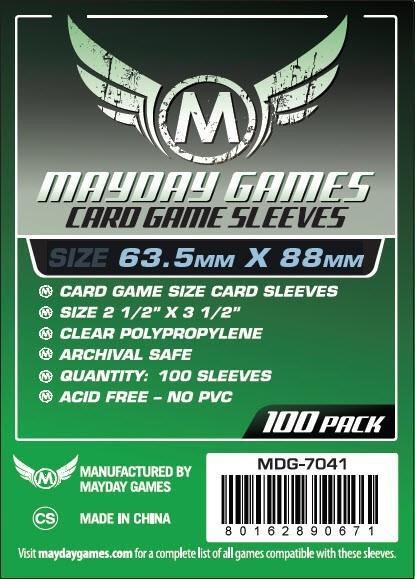 Mayday Standard Card Game Sleeves (63.5X88Mm) - 100 Count (7041) - Boardlandia