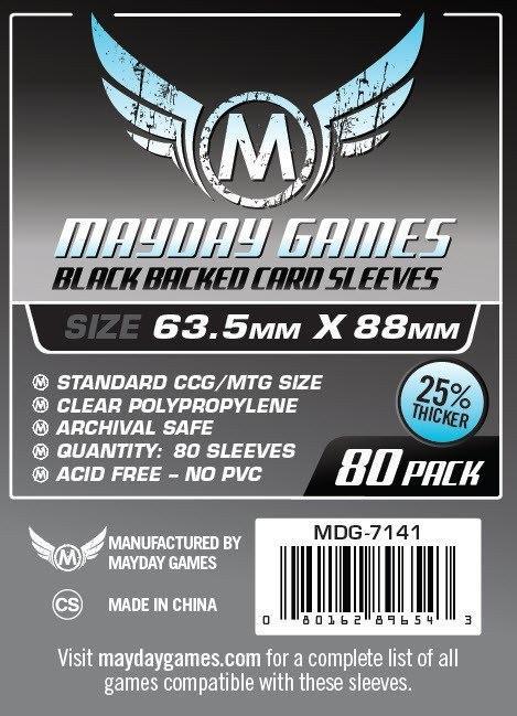 Ccg/Mtg Black Backed Card Sleeves (66X91Mm) - 80 Pack - 7141A - Boardlandia