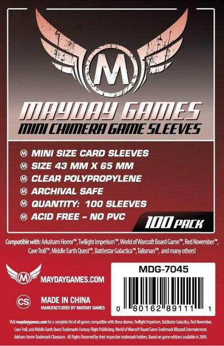 Mayday Games Mini Chimera Card Sleeves 43X65Mm - 100 Sleeves (7045) - Boardlandia