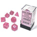 Borealis Luminary - Pink/Silver - 7ct Polyhedral Dice Set - Boardlandia