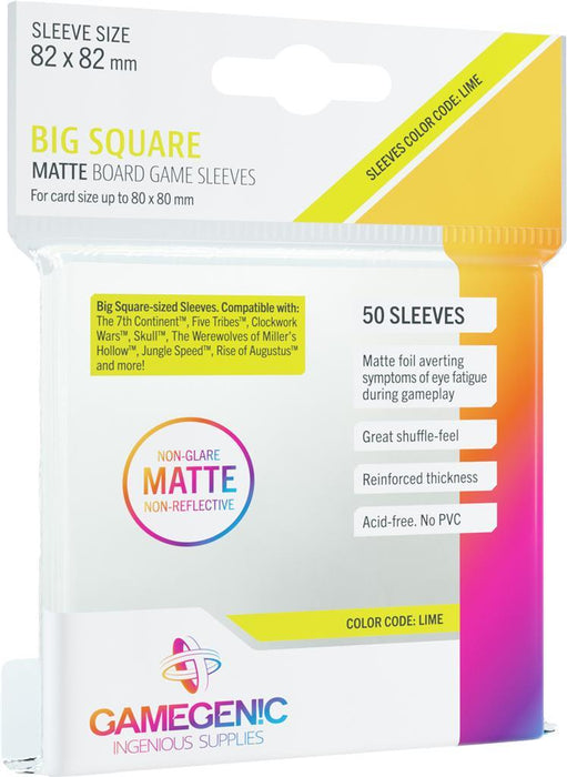 MATTE Sleeves: Big Square (82 x 82 mm) - Case of 10 Packs - Boardlandia