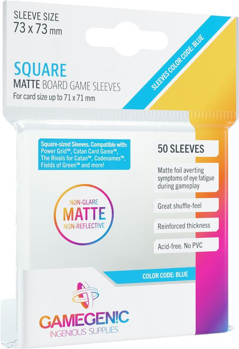 MATTE Sleeves: Square (73 x 73 mm) - Case of 16 Packs - Boardlandia