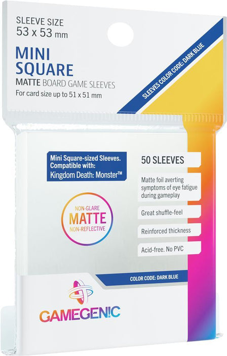 MATTE Sleeves: Mini-Square (53 x 53 mm) - Case of 16 Packs - Boardlandia
