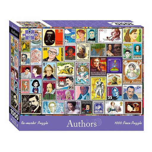 1000 Piece Author Stamps Puzzle - Boardlandia