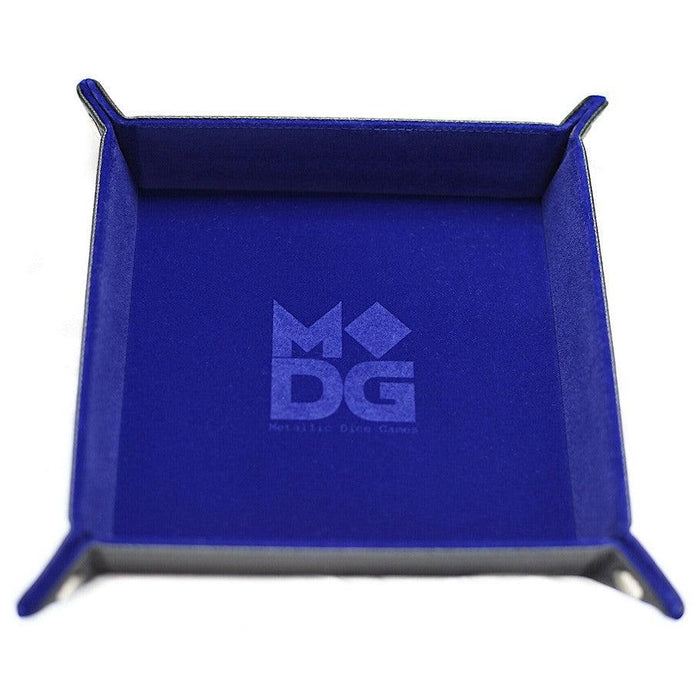 Folding Dice Tray: Velvet 10x10 Blue - Boardlandia
