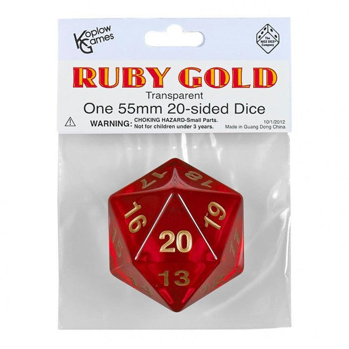 Ruby Gold Countdown Dice 55Mm D20 - Boardlandia