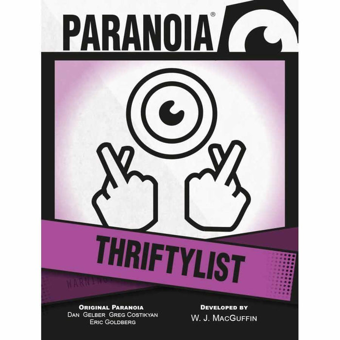 Paranoia RPG - Thriftylist Card Deck - Boardlandia