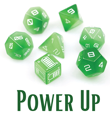 Level Up Dice - Retailer Exclusives - Power Up (7ct Polyhedral Set) - Boardlandia
