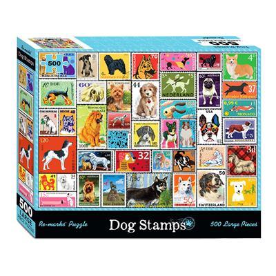 500 Piece Dog Stamps Puzzle - Boardlandia