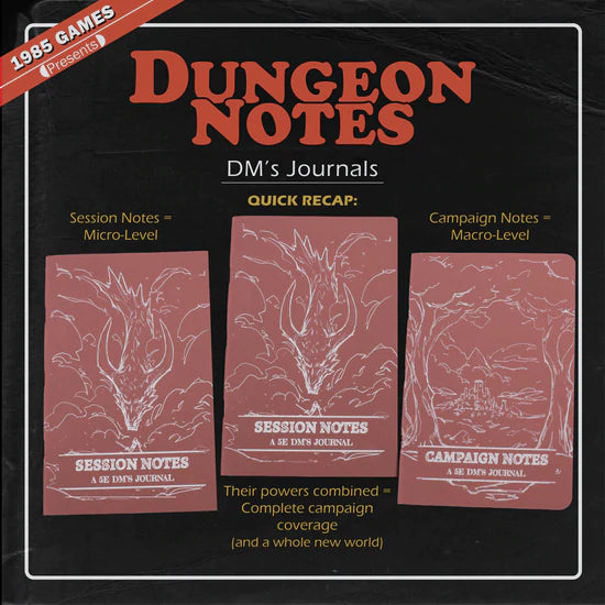 Dungeon Notes DM's Journals 3 Pack - Red - Boardlandia